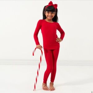 Little Sleepies holiday red two piece pajamas 12-18 months
